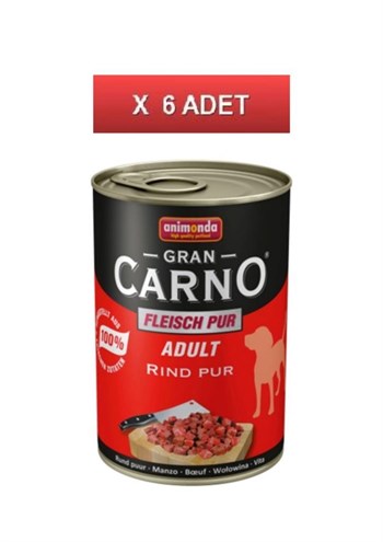 Animonda Gran Carno Adult Sığır Etli 400 gr Yetişkin Köpek Konservesi 6 ADET