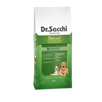 Dr.Sacchi Premium Natural Lamb&Rice Yetişkin Köpek Maması 15Kg